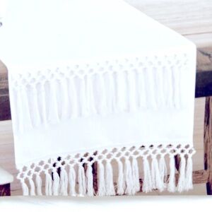 🤍MACRAME TABLE RUNNER DOUBLE FRINGE